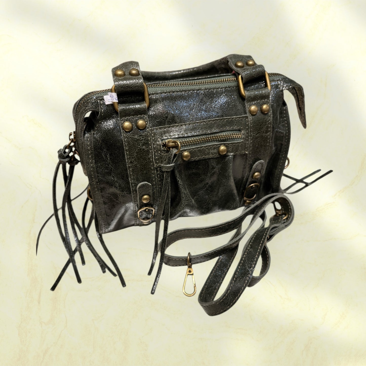 Borsa Pelle Lucida Verde Scuro