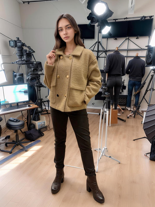 Cappotto Corto Morbido e Soffice